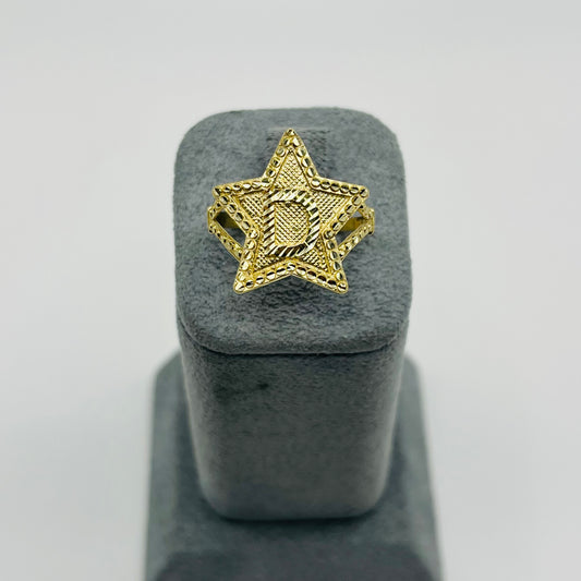 10K Gold Star Initial Ring