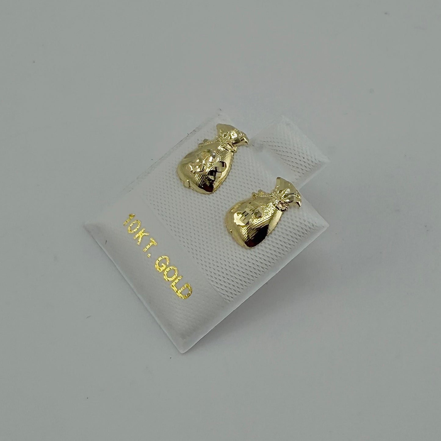 10k Gold Mini Money Bag Earrings