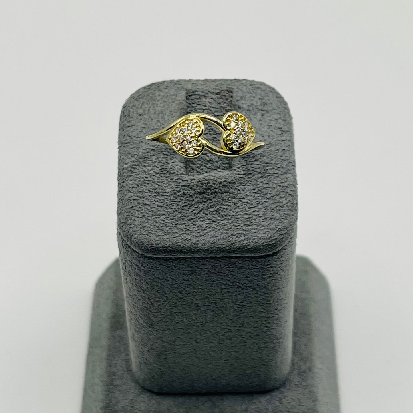 10k Gold Garden Heart Cz Ring