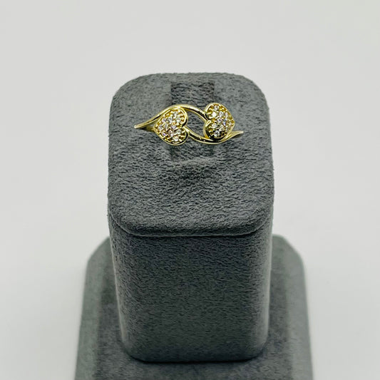10k Gold Garden Heart Cz Ring