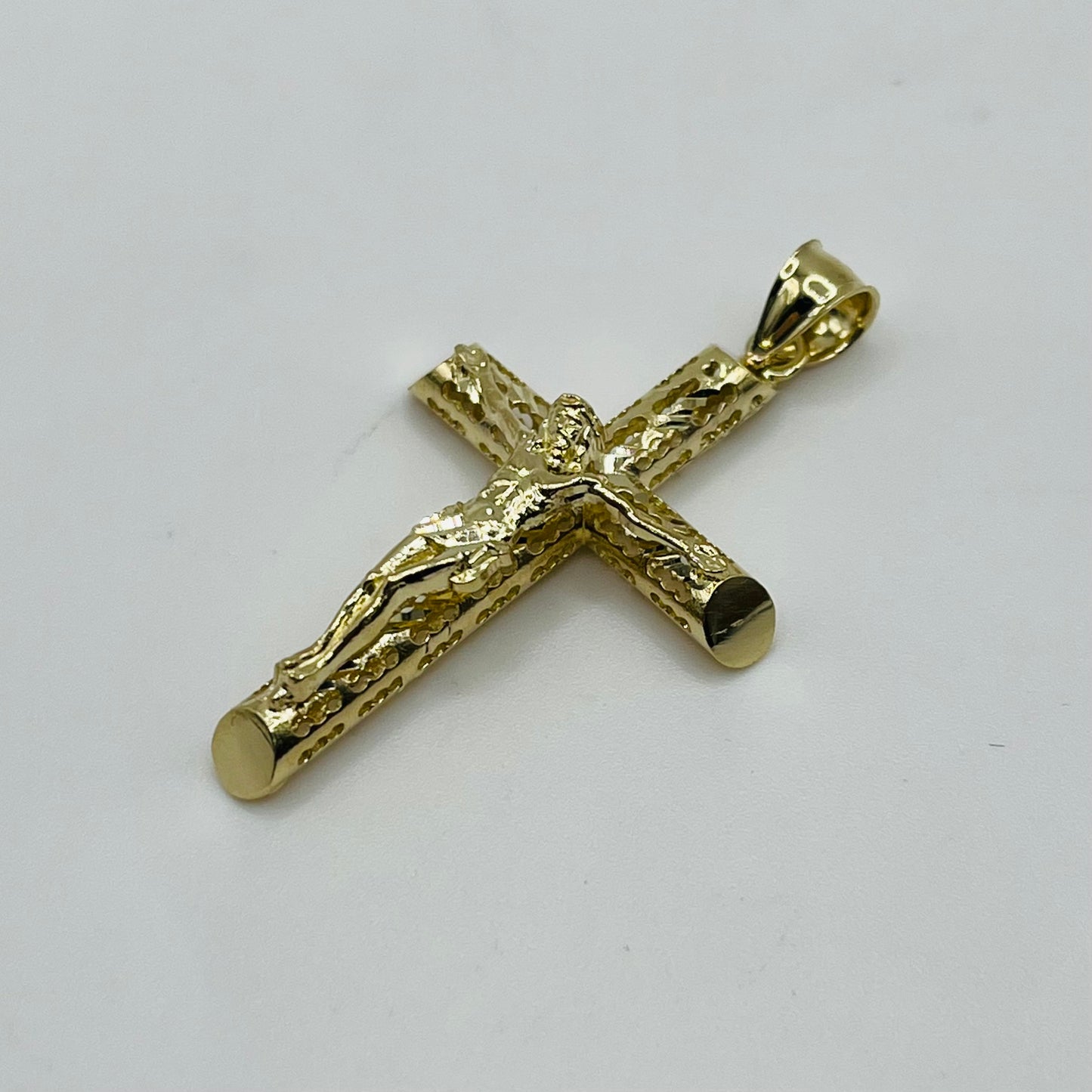 10k Gold Anointed Crucifix Cross Charm (M)