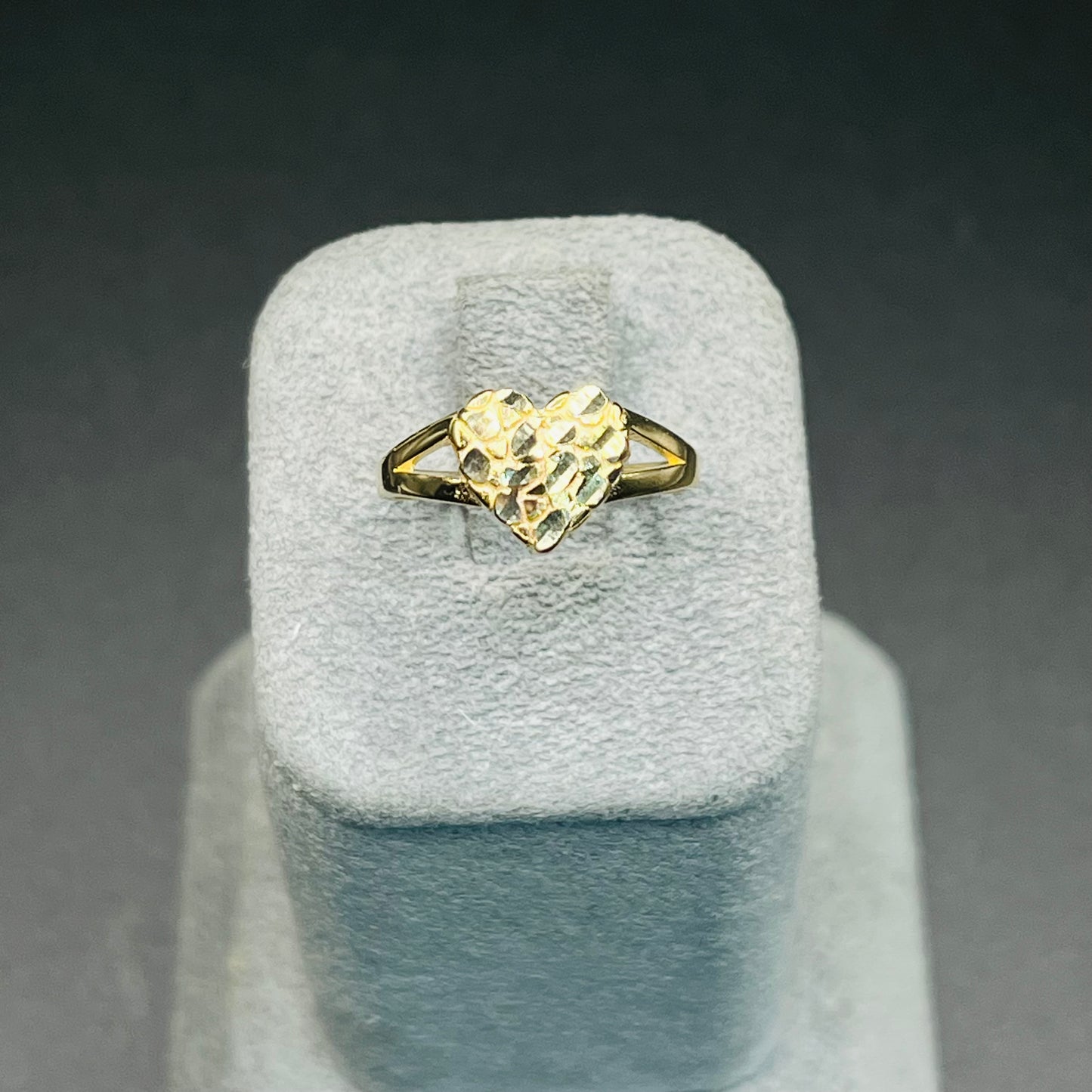 14K Gold BABY Heart Nugget Ring (Small ~8mm / Size 3 or 4 only)