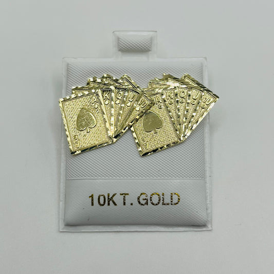 10k Gold Deck of Cards Earrings