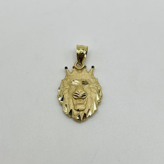 10k Gold Matte Lion Pendant (S)