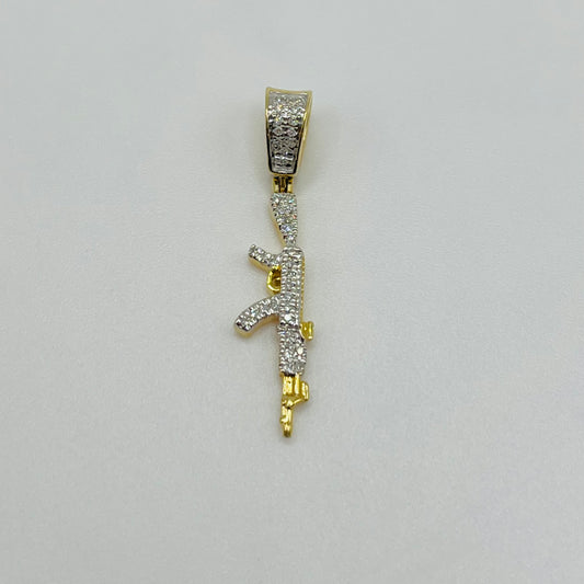 10k Gold Diamond AK47 Pendant