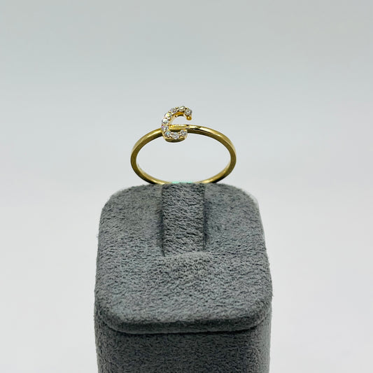 14k Gold Diamond Classic Intial Ring