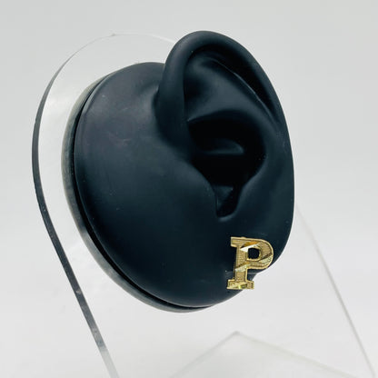 10k Gold Block Initial Earrings