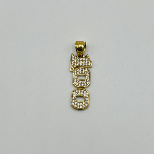 10k Gold 100 Vertical Charm