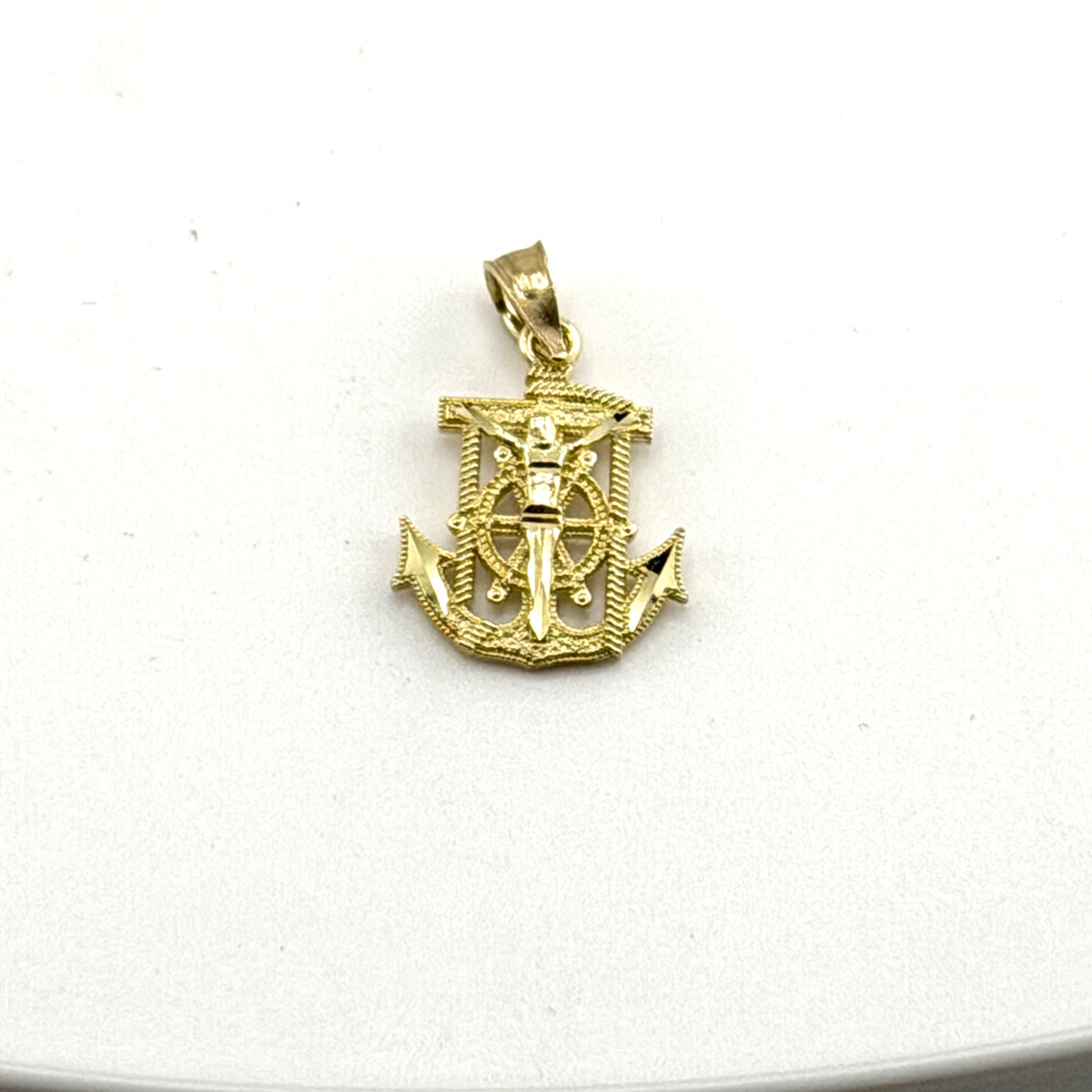 10K Gold Necklace Set - Small Anchor Charm with Chain