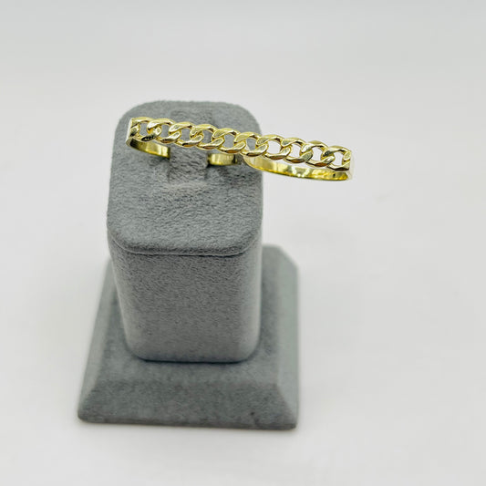 10k Gold 5mm Cuban Two-Finger Ring