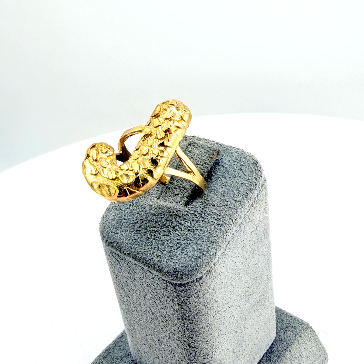 10K Gold Large Nugget Initial Ring