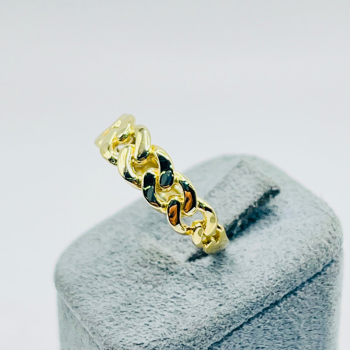 10K Gold Cuban Band Ring (Unisex)