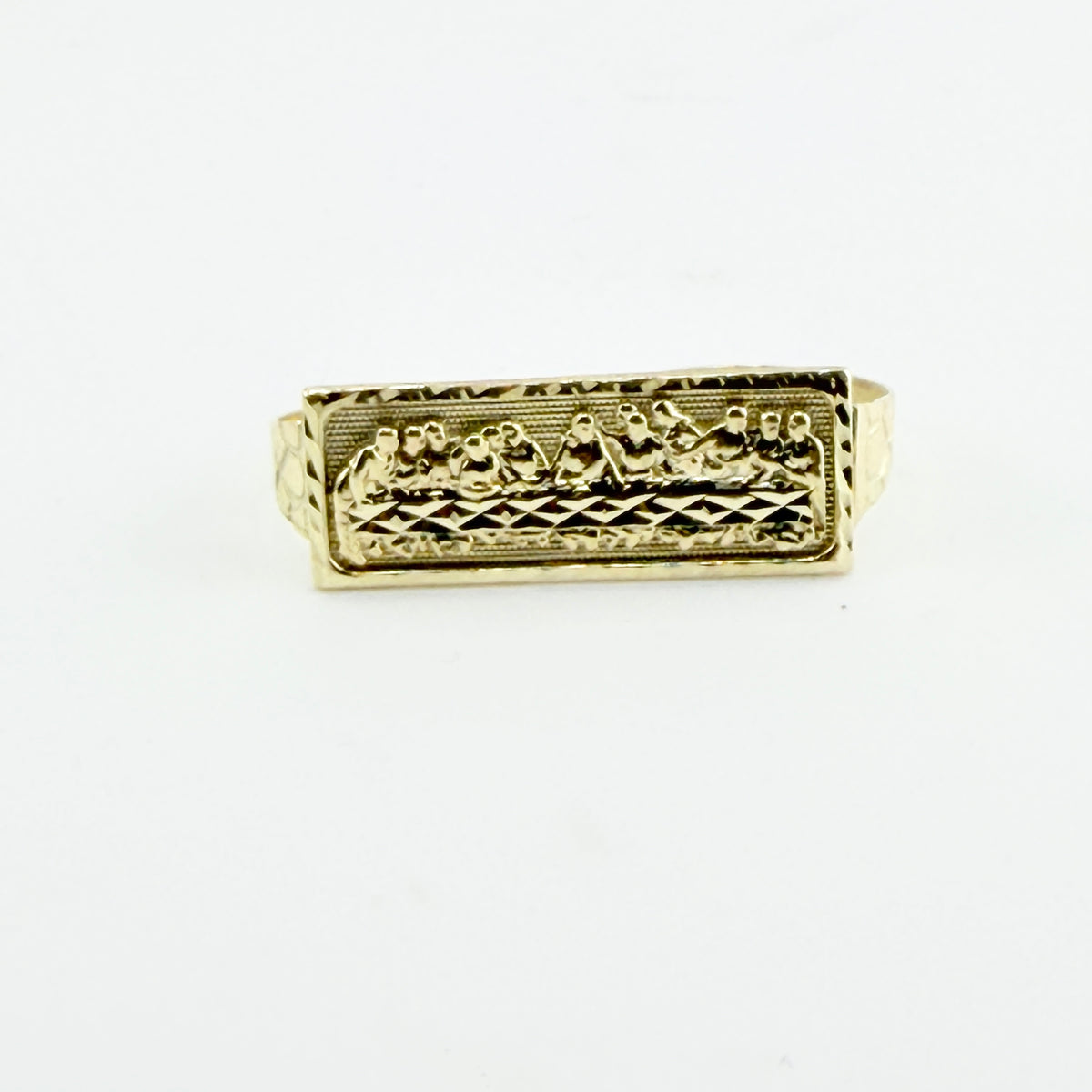10K Gold Two Finger Last Supper Ring (Medium)
