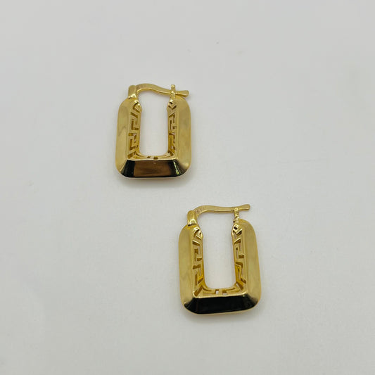 10k Gold Greek Hoops 1in