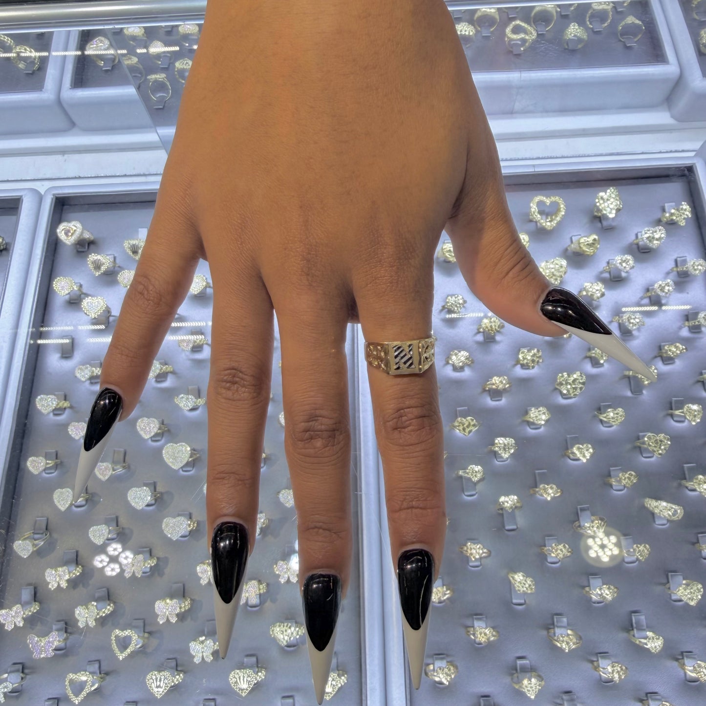 10K Gold Square Initial Ring (medium)