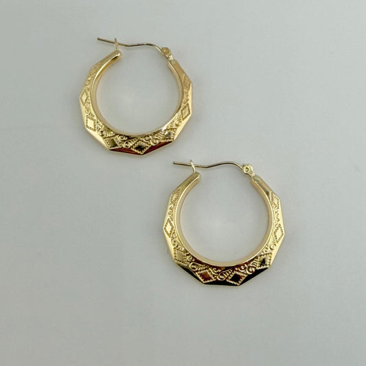 10k Gold Urban Halo Hoops 1inch