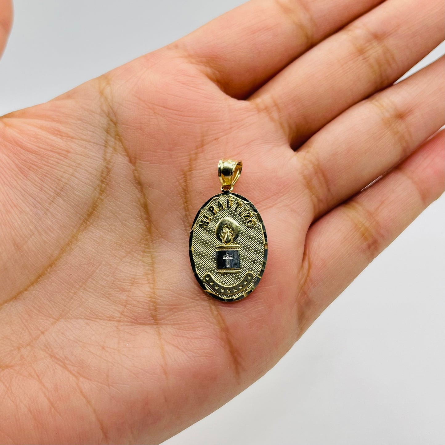 14k Gold Mi Bautizo Two Tone Charm