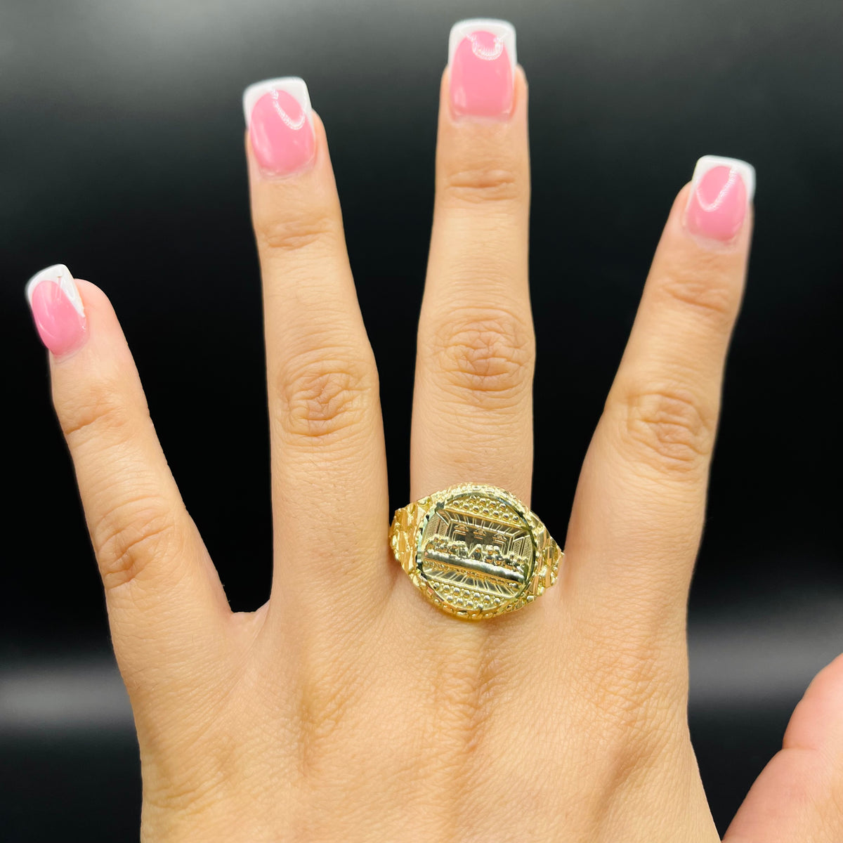 Sml Ring 10k Gold Last Supper Round Nugget Ring (SML) – Candy Jewelers