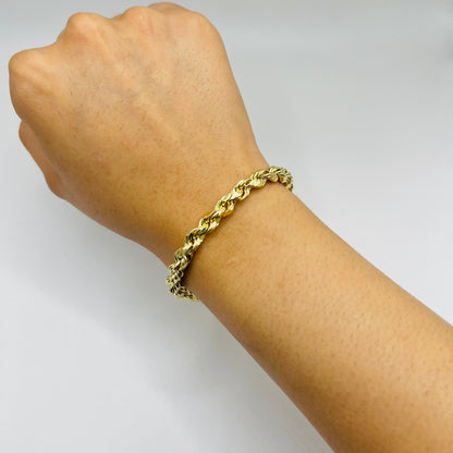 10K Gold 5.5mm Hollow Rope Bracelet