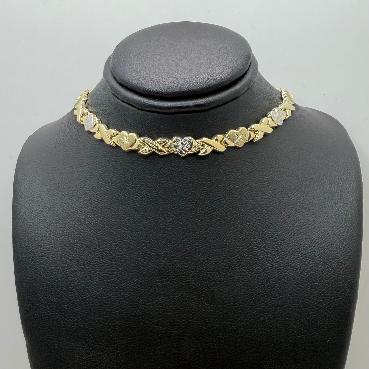 10k Gold Two- Tone XO Chain