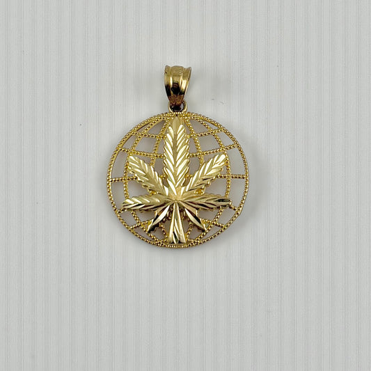 10k Gold World Weed Charm
