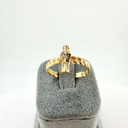 10K Gold San Judas Chino Link Ring