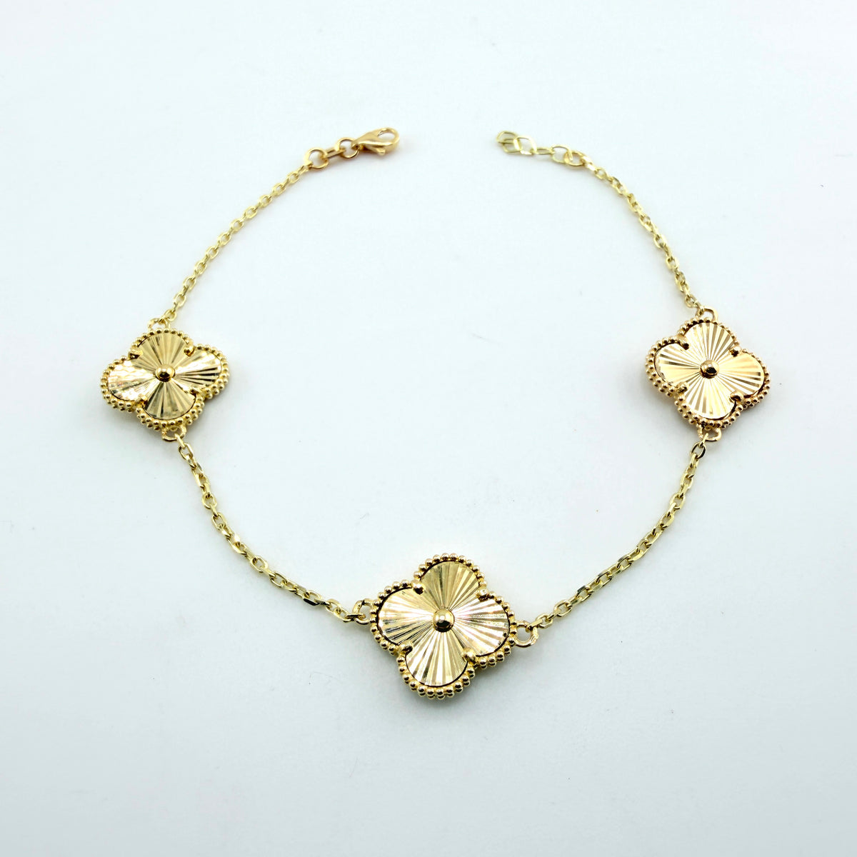 10K Gold Medium Clover Bracelet - 3 Clover