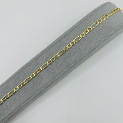 14K Gold Solid Figaro Bracelet 4.5mm