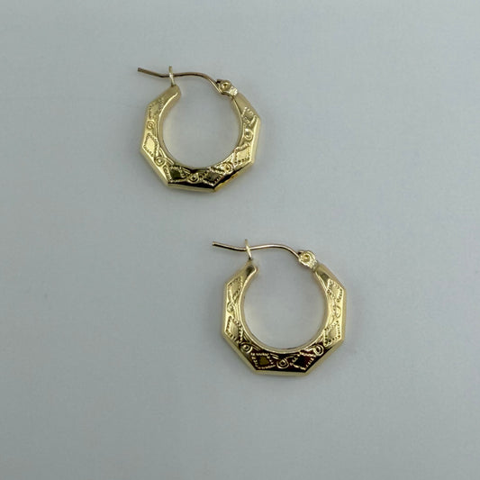 10k Gold Urban Halo Hoops .75in