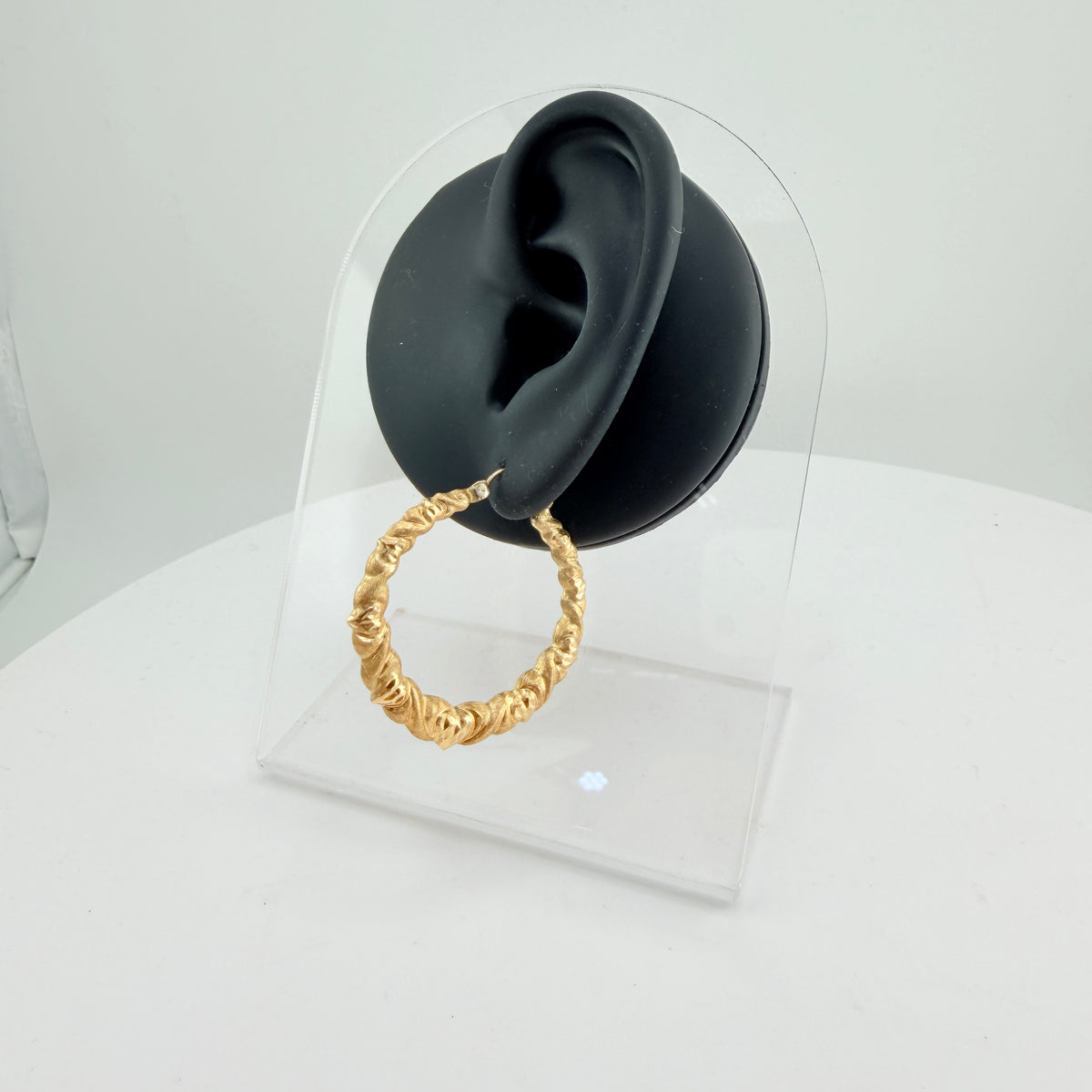 10K Gold All Heart Hoop Earrings 1.4"