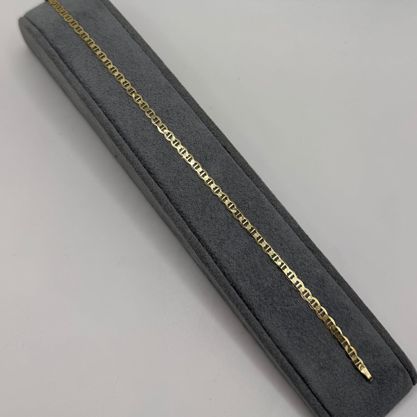 14k Gold Solid 3mm Mariner Bracelet