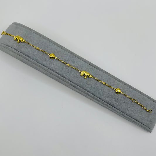 10k Gold Designer Bracelet - Elephant Lover