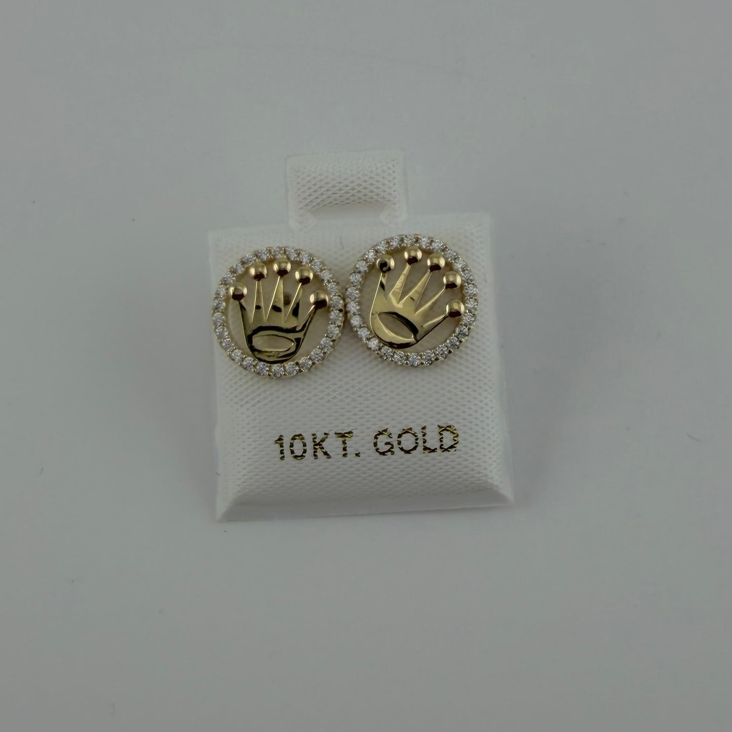 10k Gold Round Rx Cz Earrings