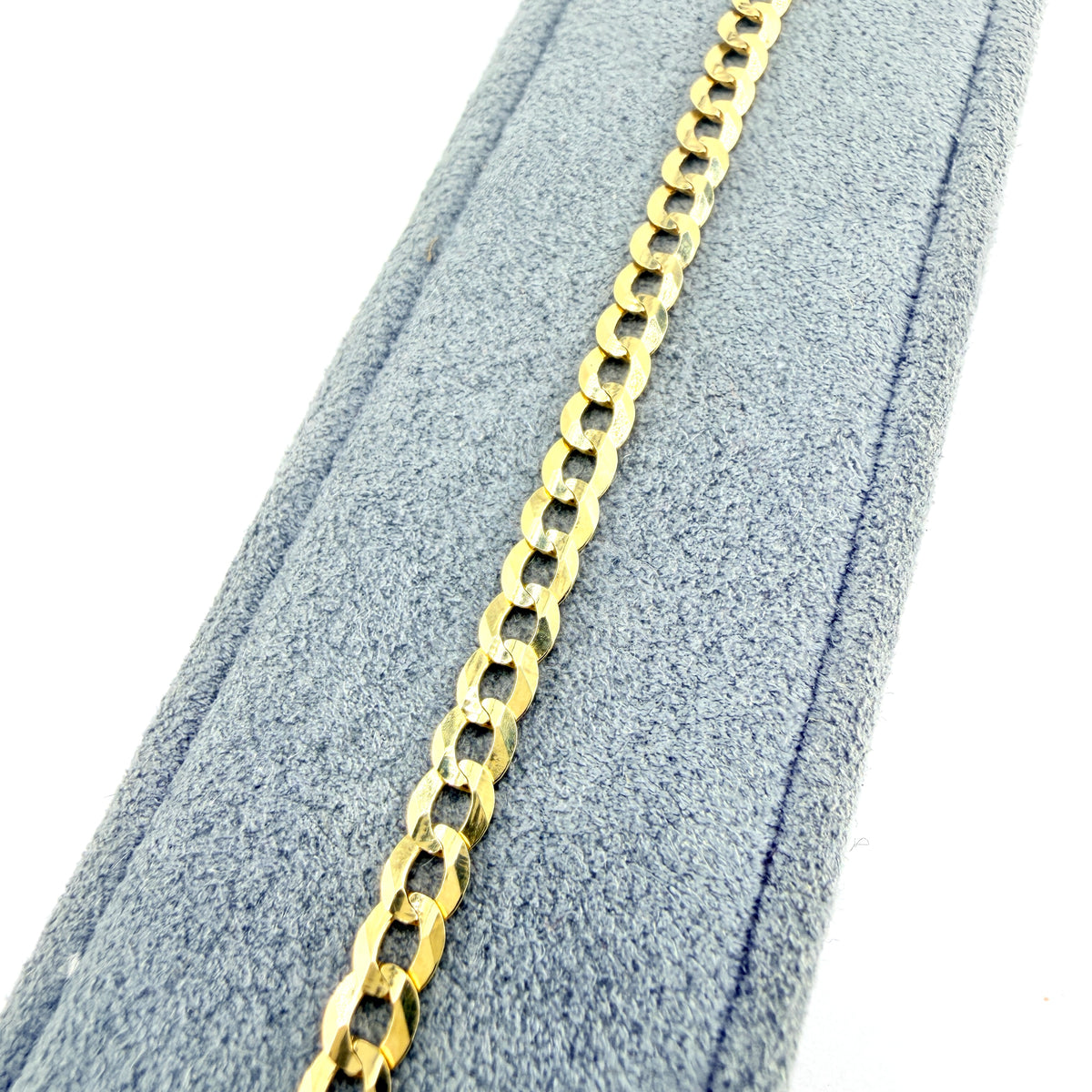 14k Gold Solid 3.5mm Cuban Curb Bracelet