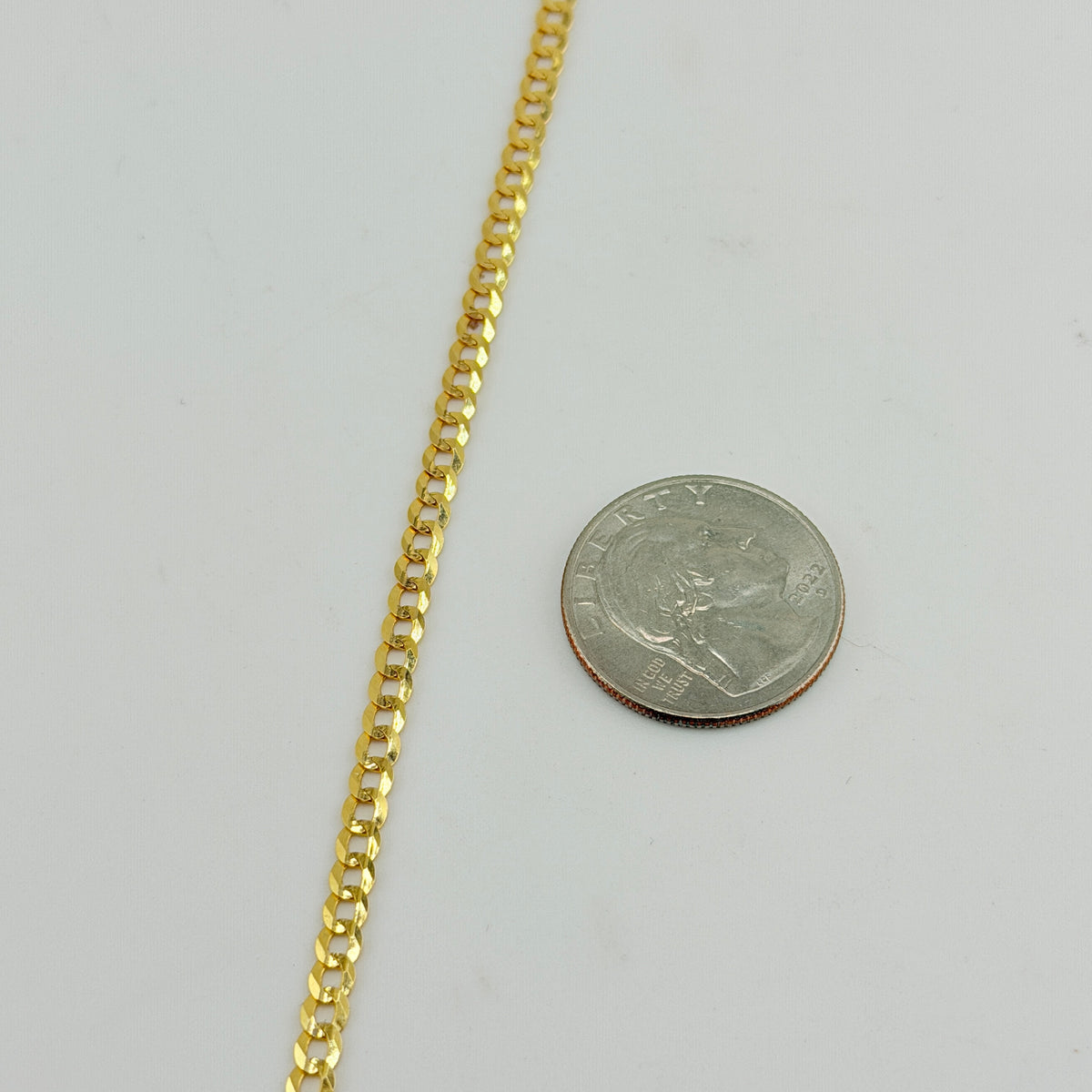 14k Gold Solid 3.5mm Cuban Curb Bracelet