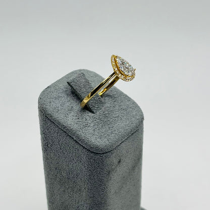 14k Gold Natural Diamond Velour Spark Ring