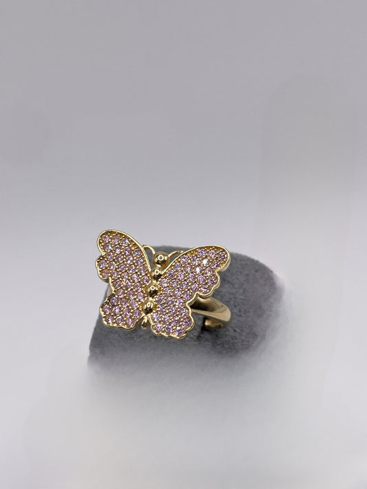 10K Gold Pink Butterfly Ring