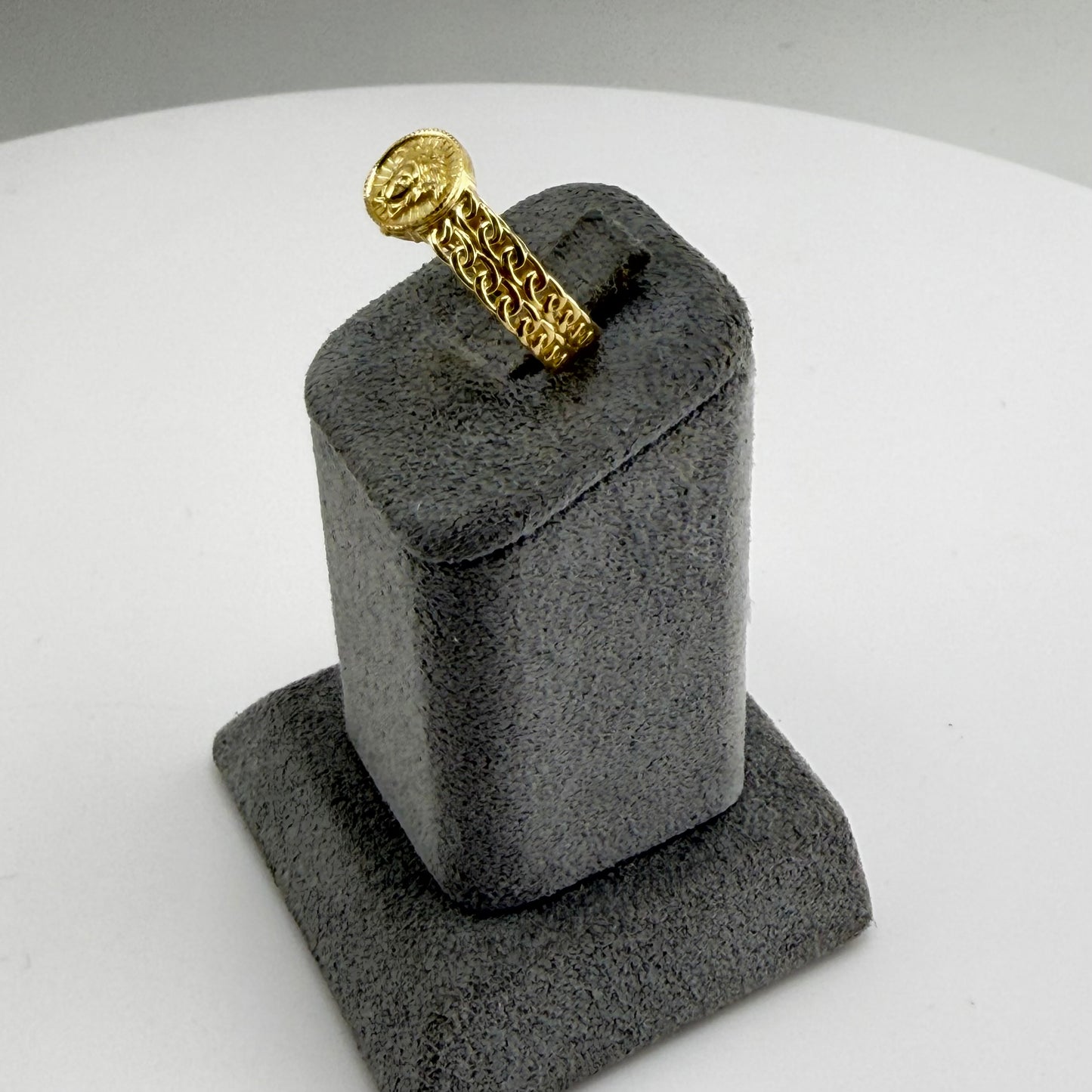 10k Gold Greek Double Link Ring