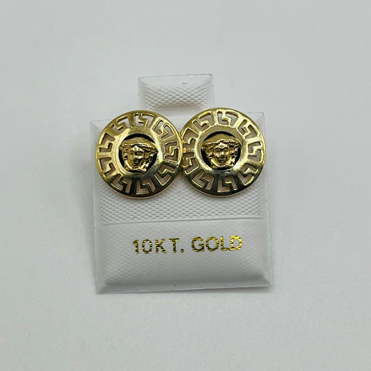10k Gold Greek Medusa Earrings