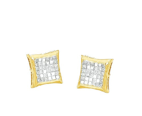 10K Gold Diamond Kite Earrings | Face Size: 9mm