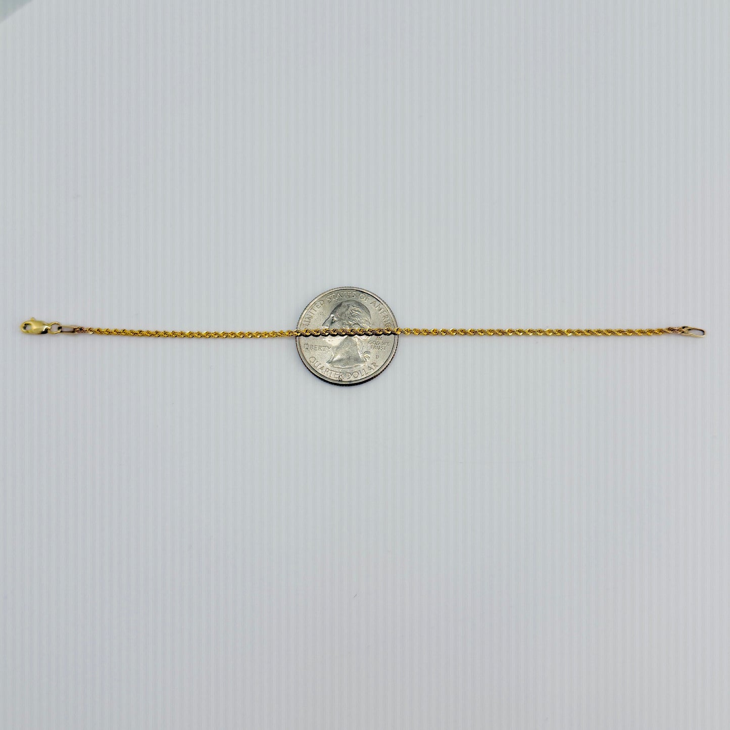10K Gold 1.6mm Hollow Rope Bracelet