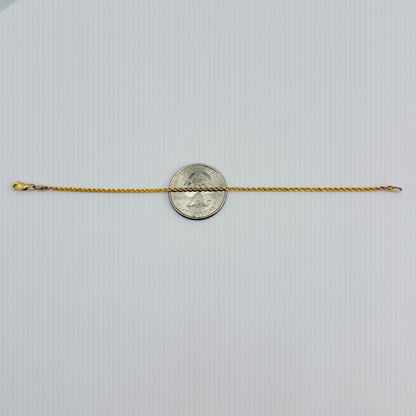 10K Gold 1.6mm Hollow Rope Bracelet