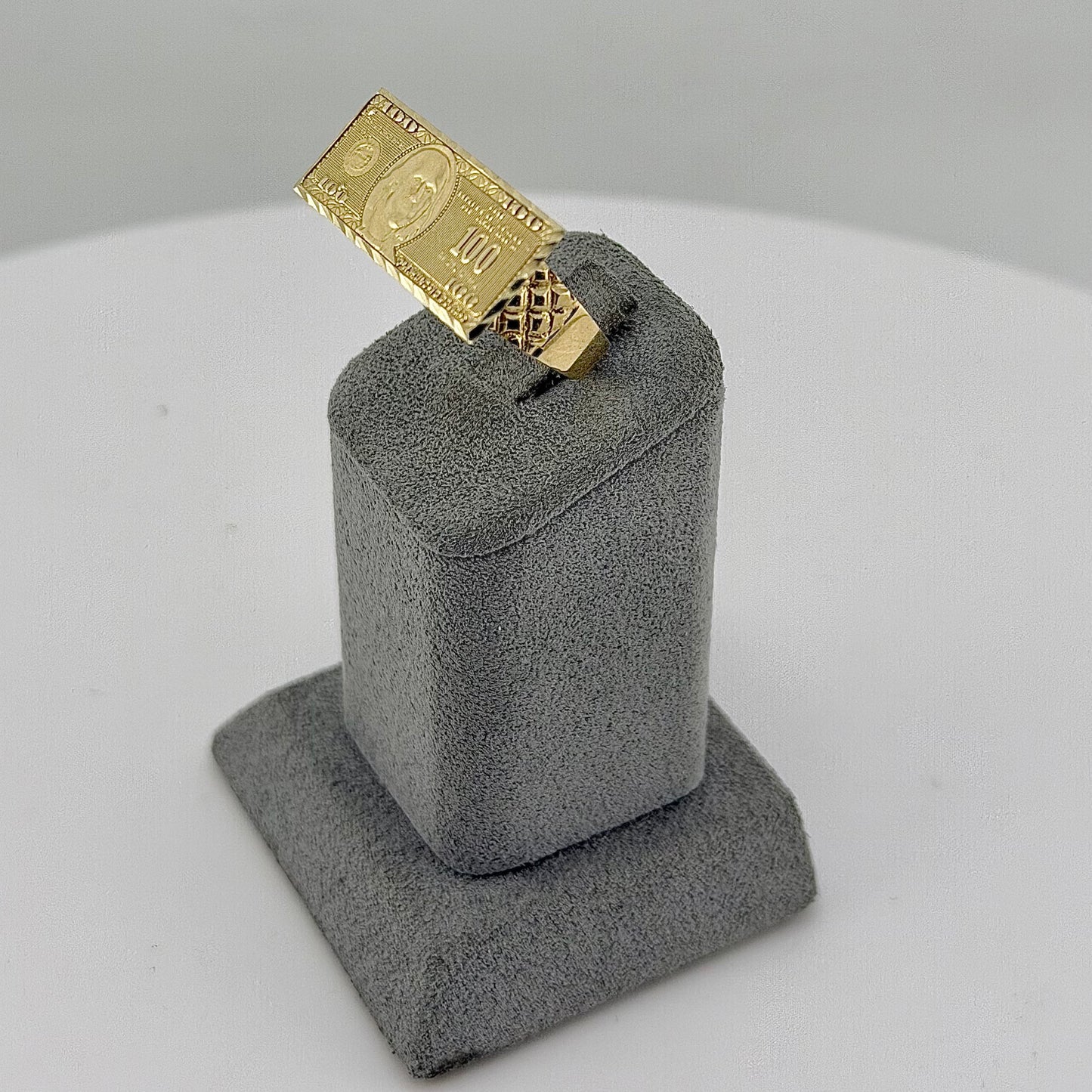10K Gold $100 Bill Ring (7mm band)