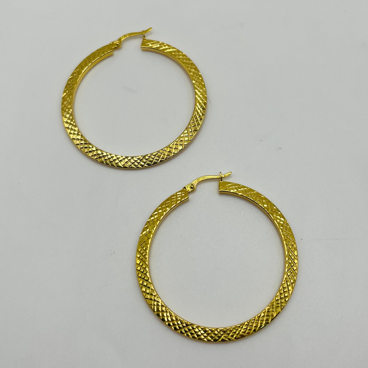 10k Gold Prism Hoops 1.75in
