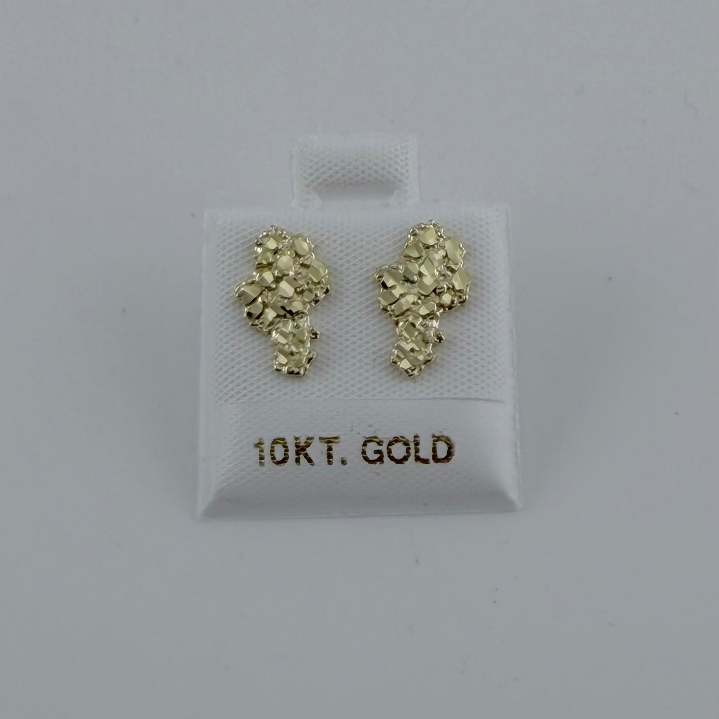 10K Gold Small Nugget Shaped Earrings