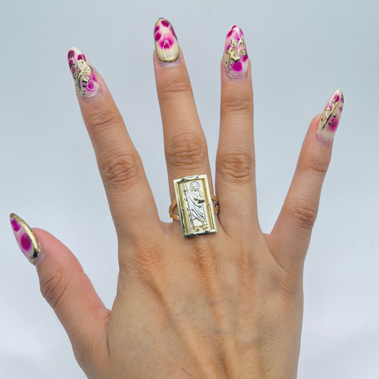 10k Gold Square San Judas Ring