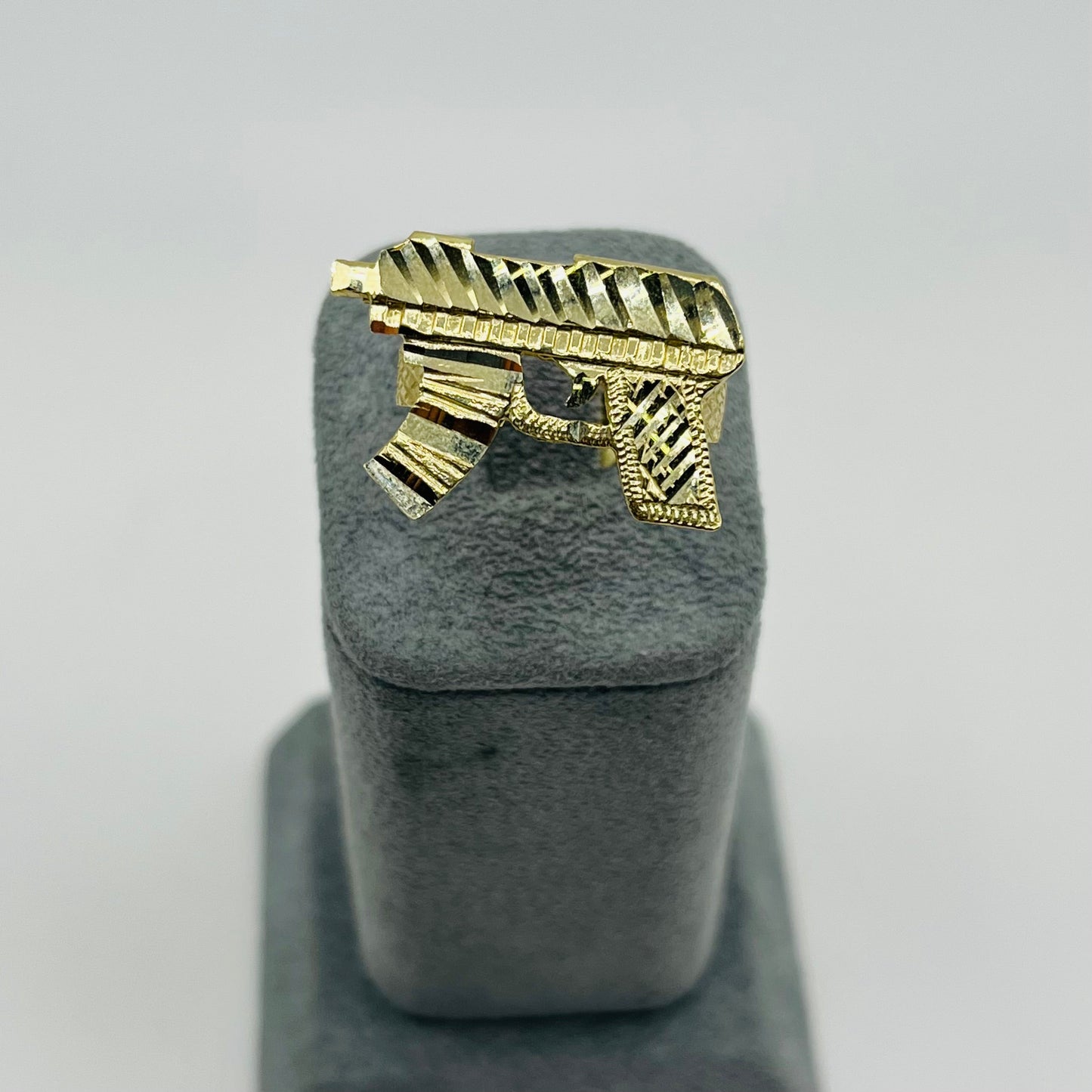 10K Gold Gun Ring | Face Size: 0.9"