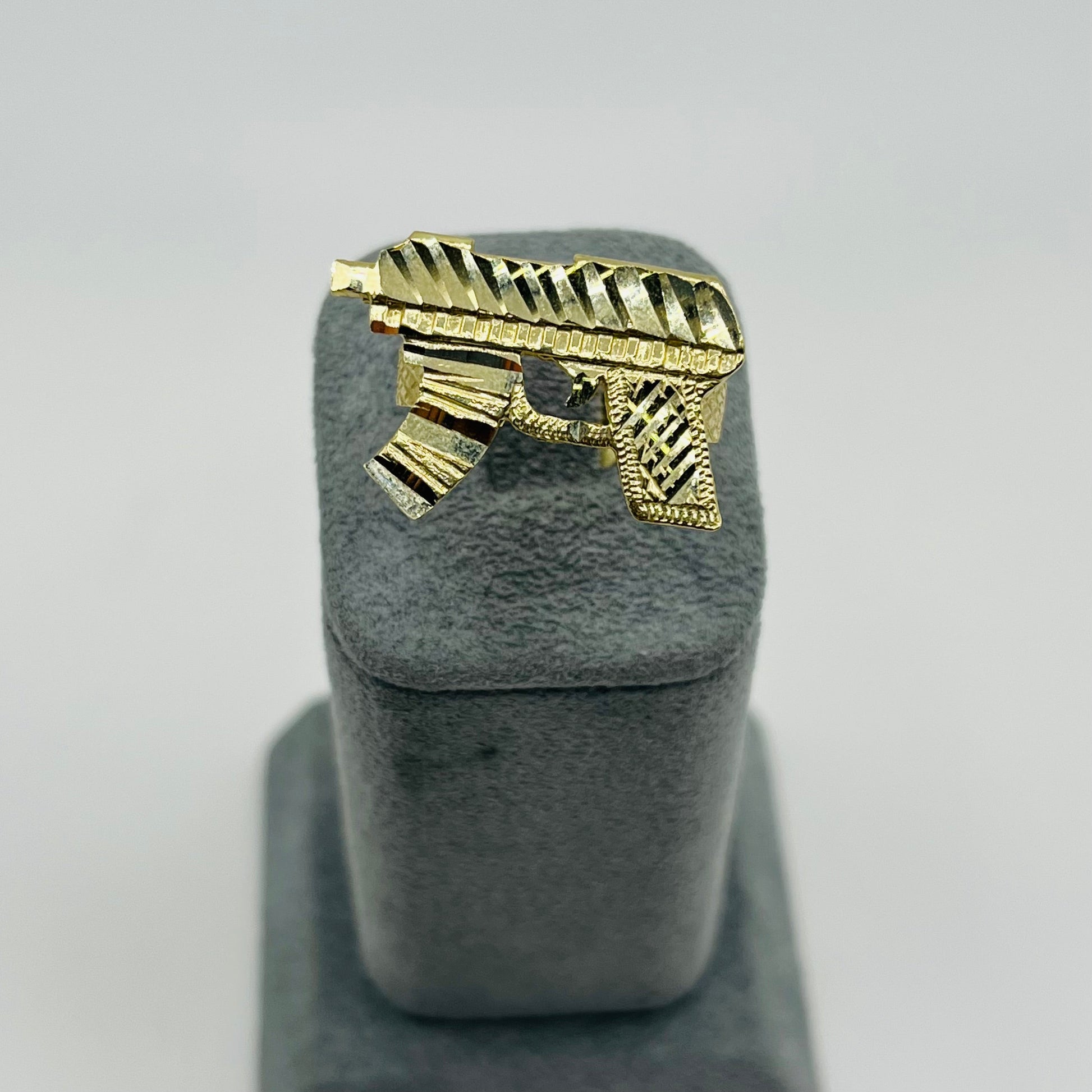 10K Gold Gun Ring | Face Size: 0.9"