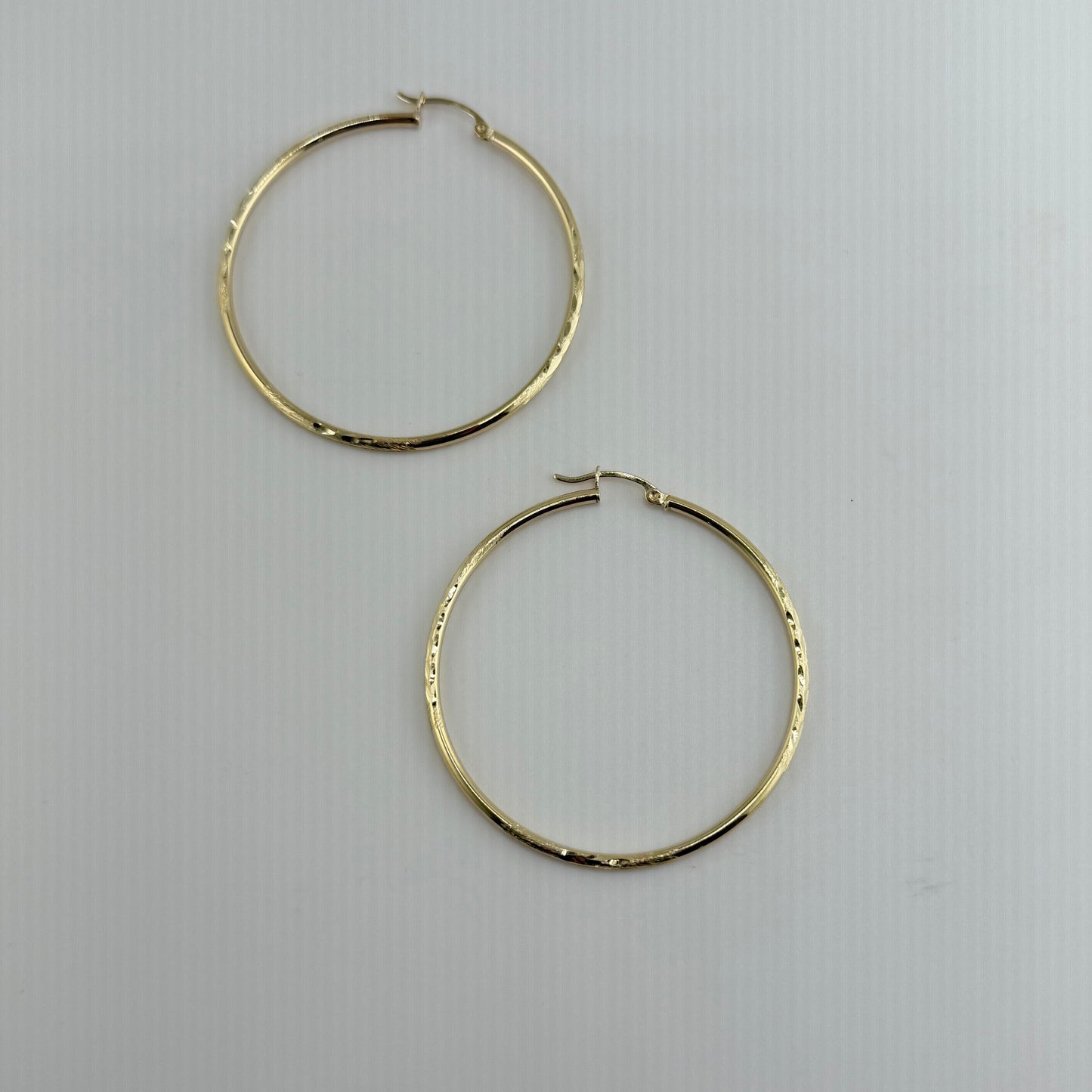 10k Gold Radiant Hoops 2inch