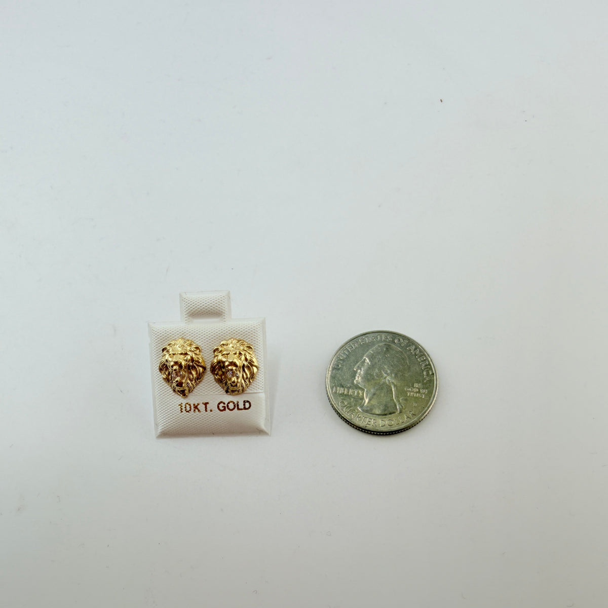 10K Gold Lion Earrings